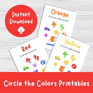 Learn Colors Digital Download, Learning Colors, Learning Page for Toddler, Preschool Colors Worksheet, Homeschool Printable, Color Learning