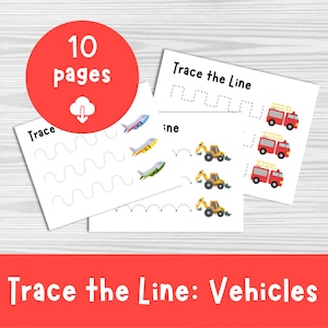 Transportation Tracing Pages: Preschool Motor Skills Activity (PDF)