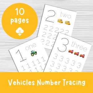 Number Tracing Worksheet, Number Tracing Printable, Preschool Worksheet, Printables