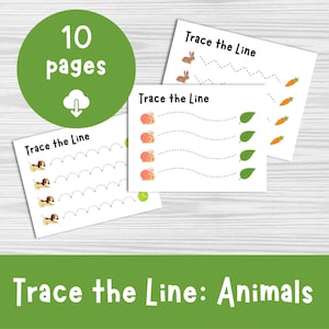 Animal Tracing Pages: Toddler Activity Worksheets (PDF)