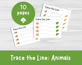 Páginas de rastreo de animales: Hojas de actividades para niños pequeños (PDF)