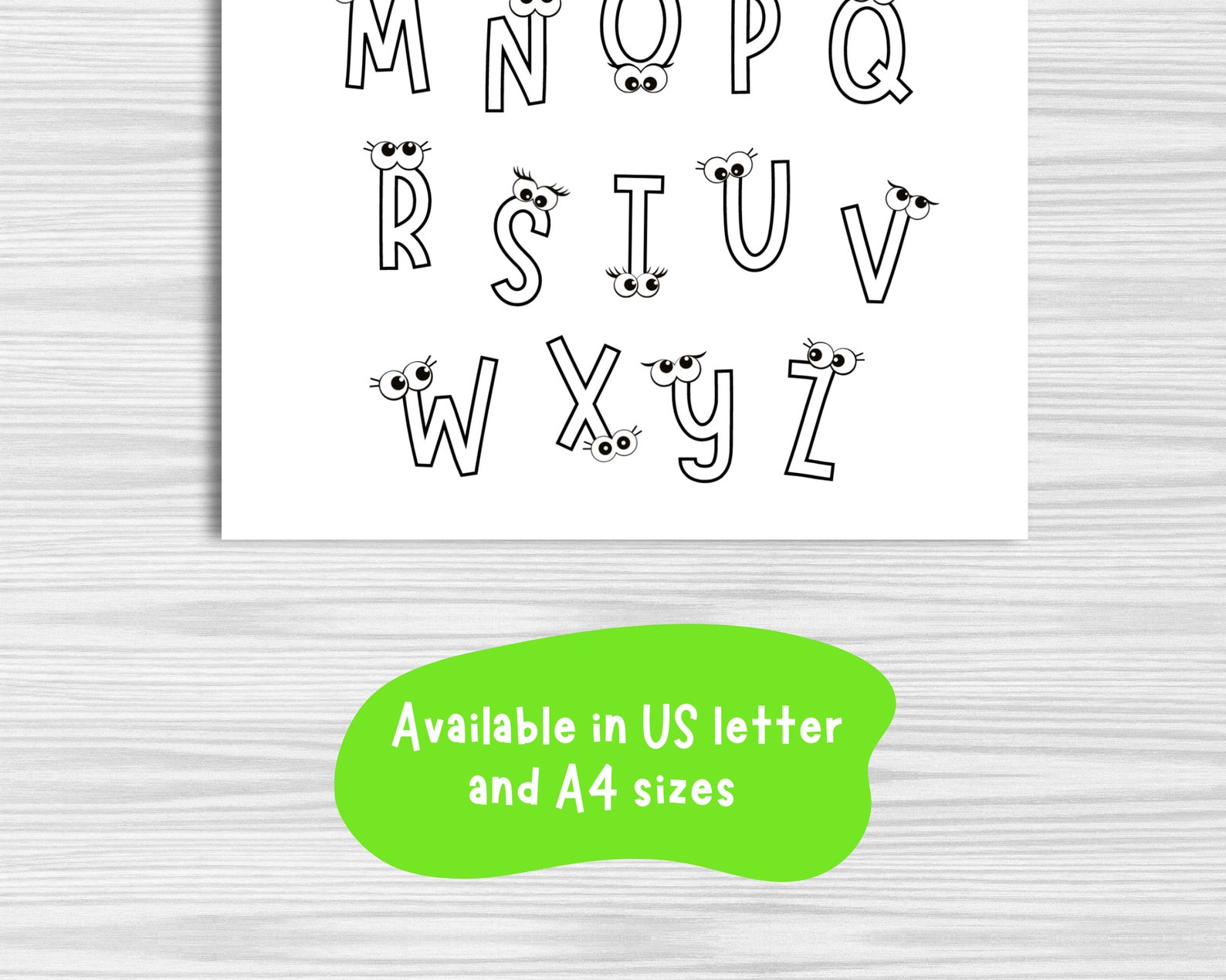 Alphabet Coloring Page ABC Coloring Page Preschool Coloring Page