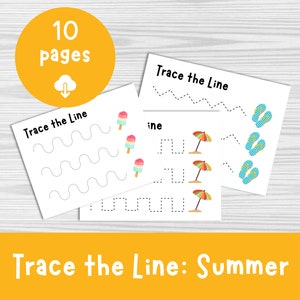 Summer Tracing Practice: Kids Activity Printable (PDF)