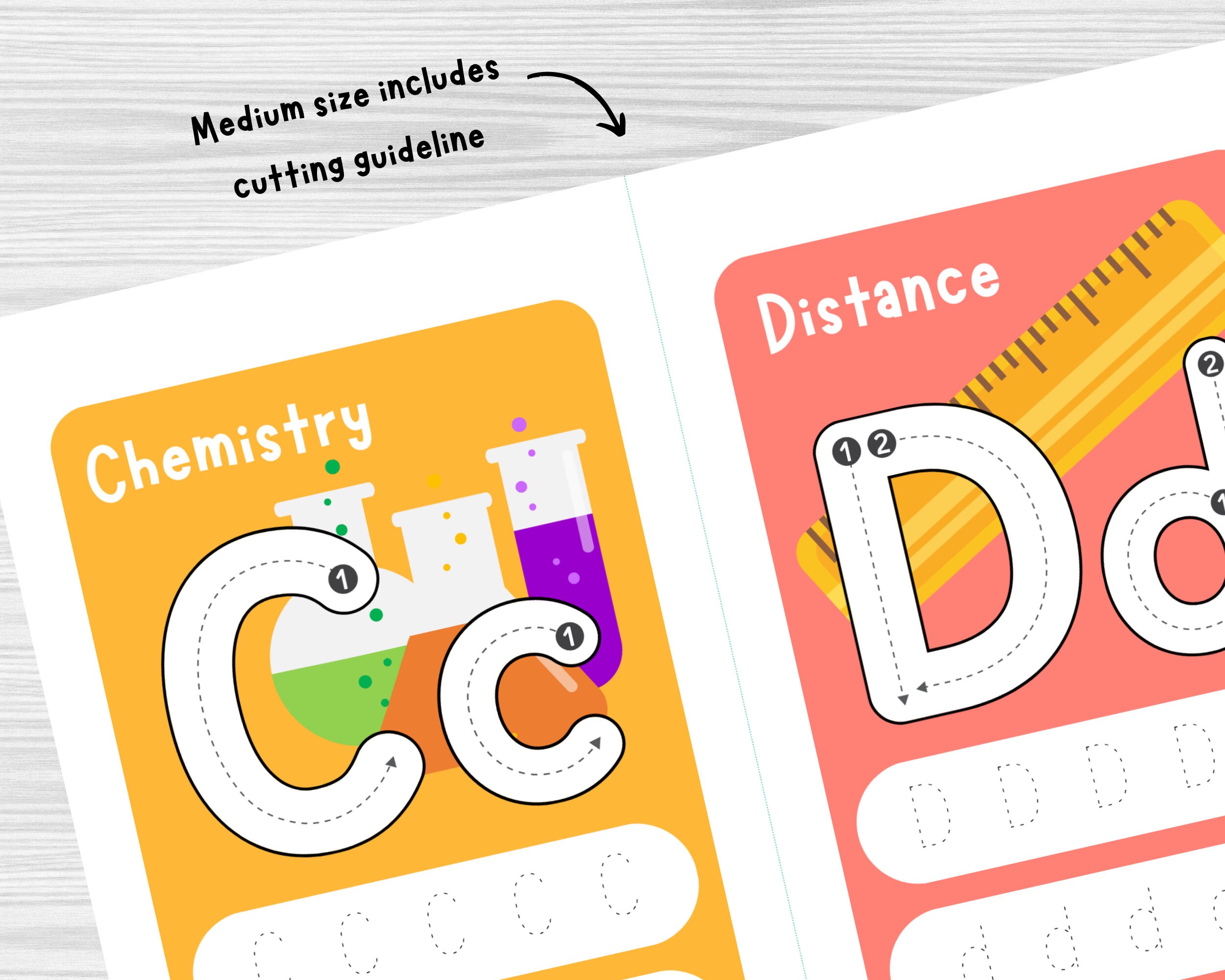 Science ABC Tracing Cards: Printable Alphabet Worksheet (digital ...