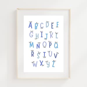 Alphabet Poster Download, ABC Poster, Nursery Wall Art, Nursery Alphabet Print, Nursery Wall Decor