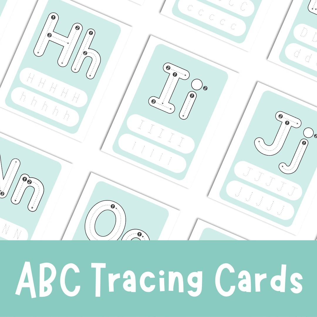 Printable ABC Tracing Cards ABC Tracing Handwriting Practice Letter