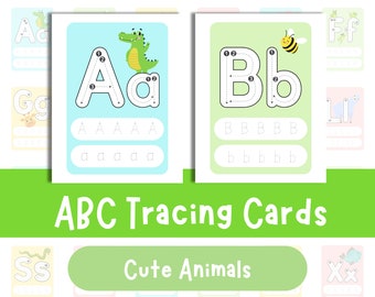 Printable Alphabet Tracing Cards, ABC Tracing, ABC Cards, Alphabet Cards, Tracing Printable, Handwriting Practice, Letter Tracing