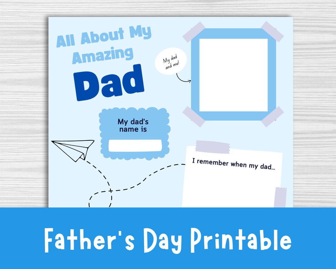 Father's Day Printable, All About My Dad Activity (PDF) - Etsy UK
