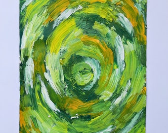 Green - Hand painted with finest quality acrylic colors on primed canvas. Abstract artwork for wall decor & home decor