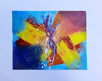 Happy Splash - Abstraktes Kunstwerk handgemalt mit feinsten Acrylfarben auf grundierter Leinwand. Abstraktes Gemälde für Wand & Wohnkultur