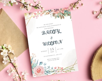 Colorful Creative Wedding invitation card | Wedding Invitation | Printable  wedding | Editable wedding invitation template |Wedding card
