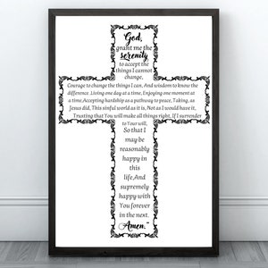 Printable Serenity Prayer Wall Art|The Serenity Prayer|Serenity Prayer DigitalDownload|Serenity Prayer Wall Art|Christian Prayer Art,Instant