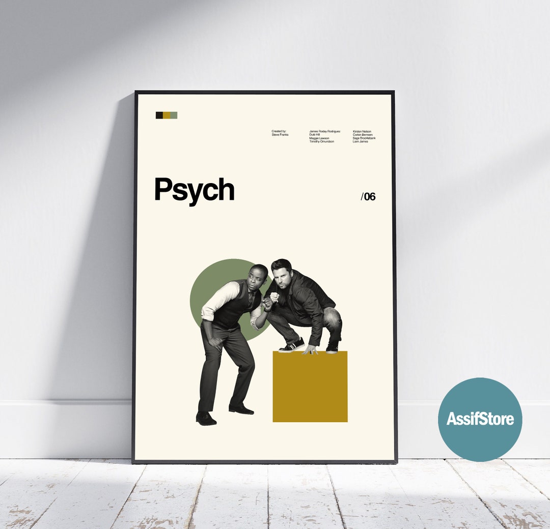 Psych Poster Psych Print Movie Poster Minimalist Poster - Etsy