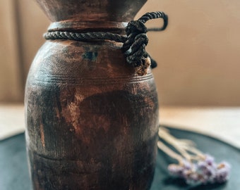Authentic large nepalese jug, himachal pot, centerpiece, rustic, farmhouse, water vessel, large jug, vase, dried flower vase