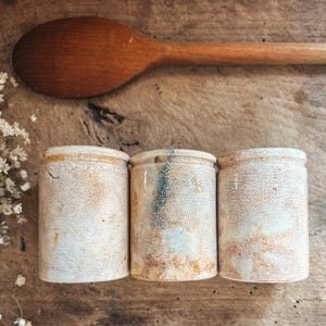 Vintage Crazed Stoneware Pot, Farmhouse Kitchen Decor