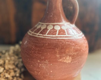 彩色陶器　テラコッタ 二口水差し　アンティーク 彩色陶器 テラコッタ 二口水差し アンティーク アンティークテラコッタ