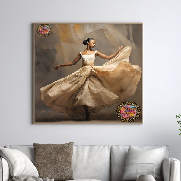 5 Black Ballerina Wall Art Prints, African American Ballerina Prints, Dance Wall Art Prints, Black Ballet Art, Black Girl Ballet Dancer,