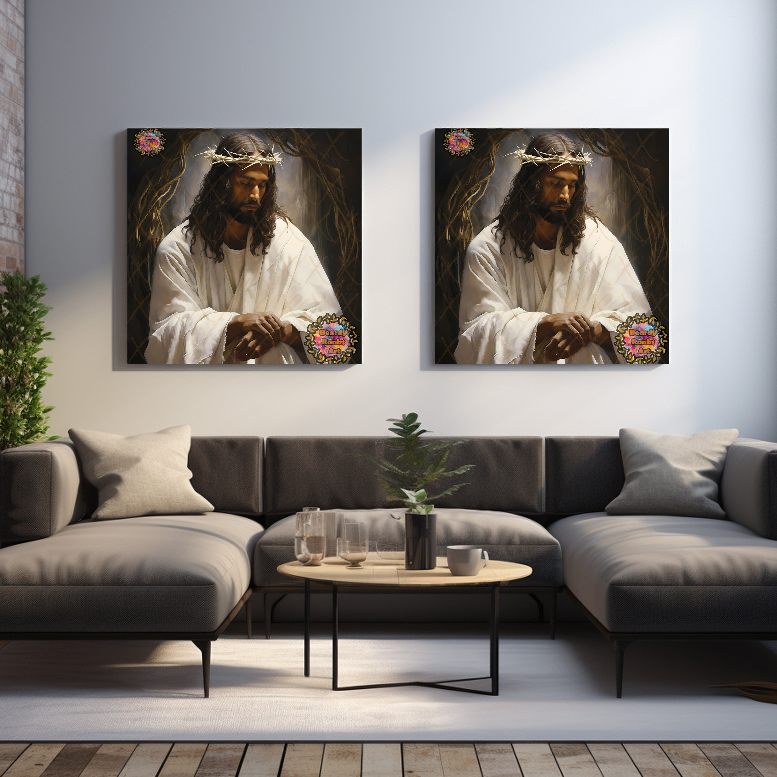 Black Jesus, Religious Wall Decor, Christian Artwork, African American