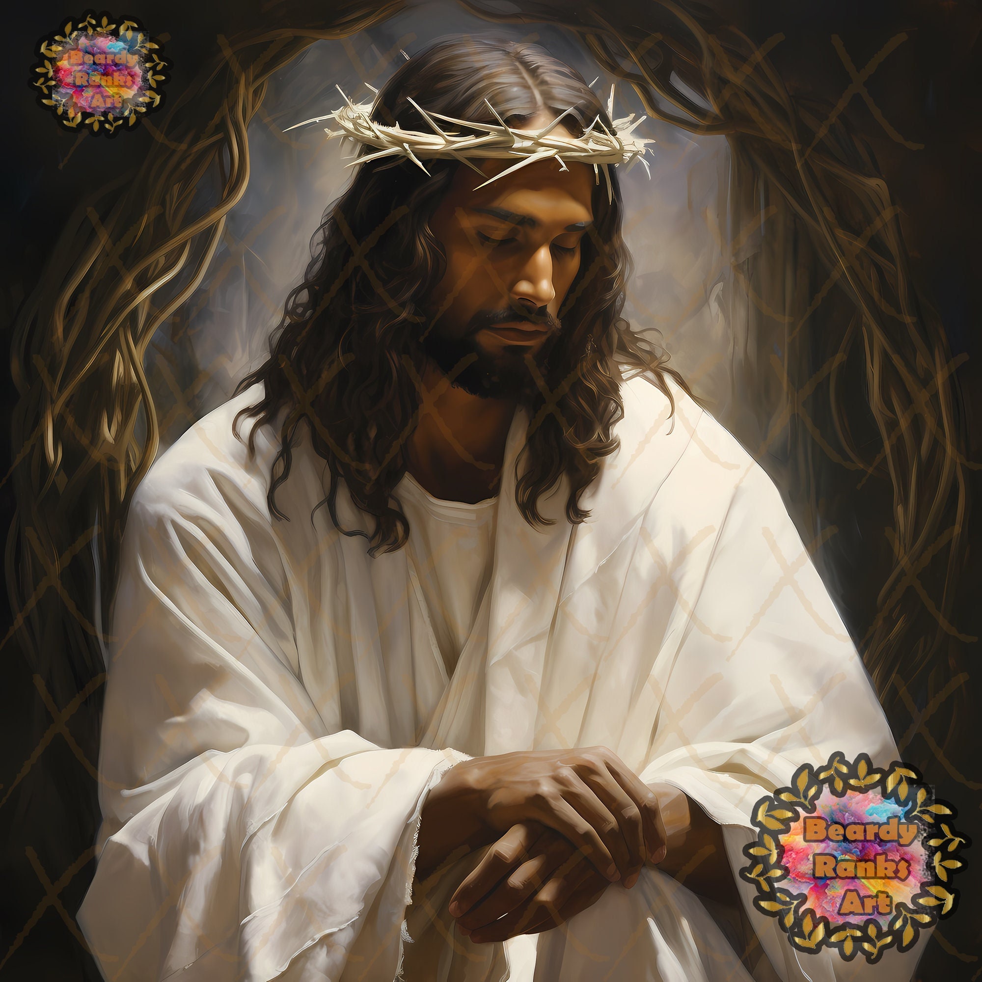 Black Jesus, Religious Wall Decor, Christian Artwork, African American