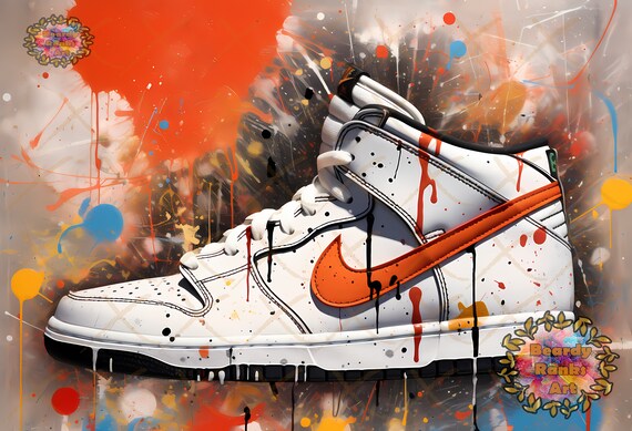 Graffiti Sneaker Canvas Art, Paint Splatter Sneaker Canvas Art, Sneaker  Wall Art, Sneaker Poster, Sneaker Wall Decor, Shoes Graffiti Canvas 