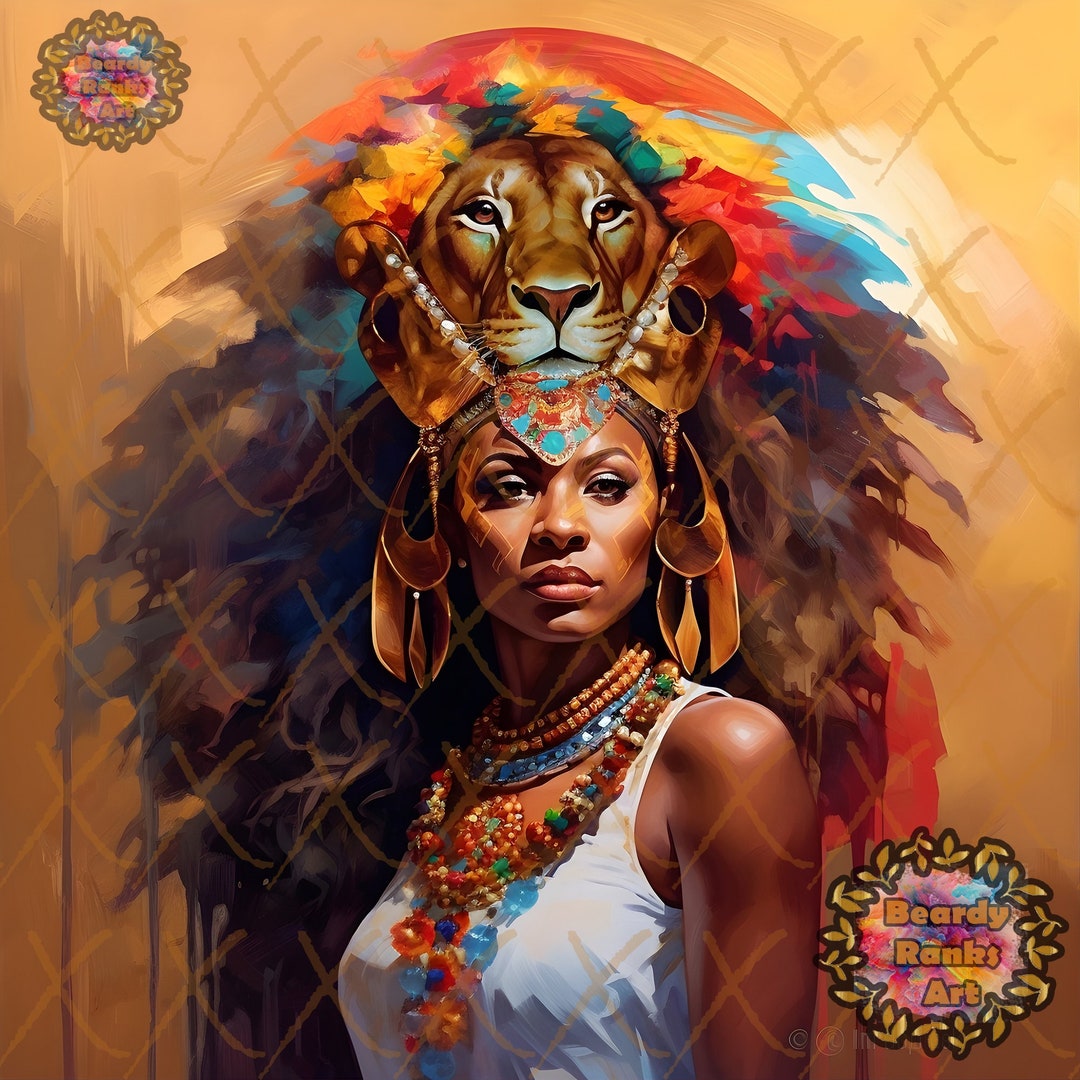 African Queen Art African Warrior Queen Nubian Queen Art Etsy