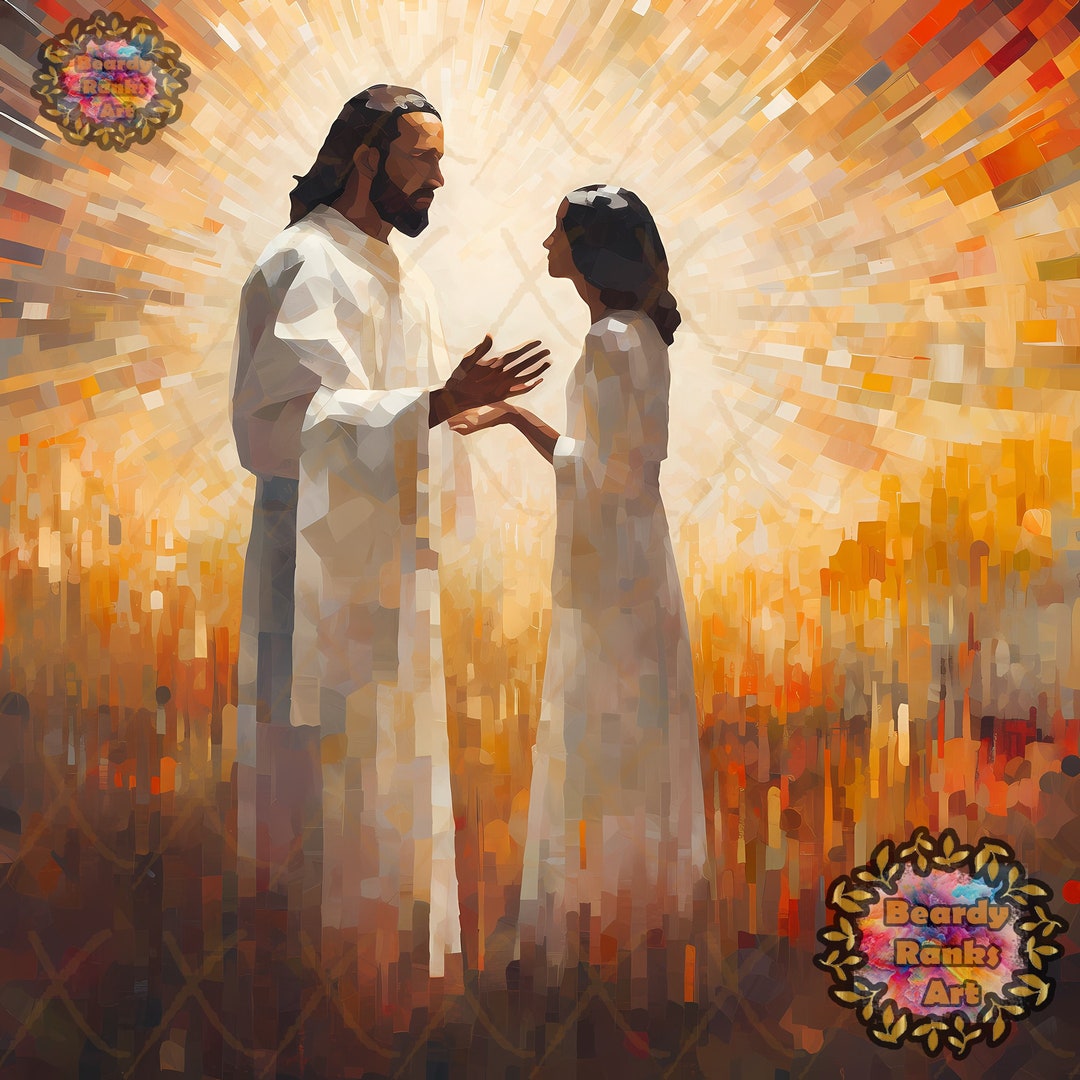 Black Jesus Canvas Art, Brown Skin Jesus Wall Art, Christian Wall Art