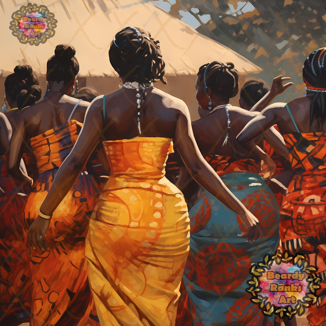 Dancing African Women Canvas, Africa Inspired Art, Africa Canvas Art