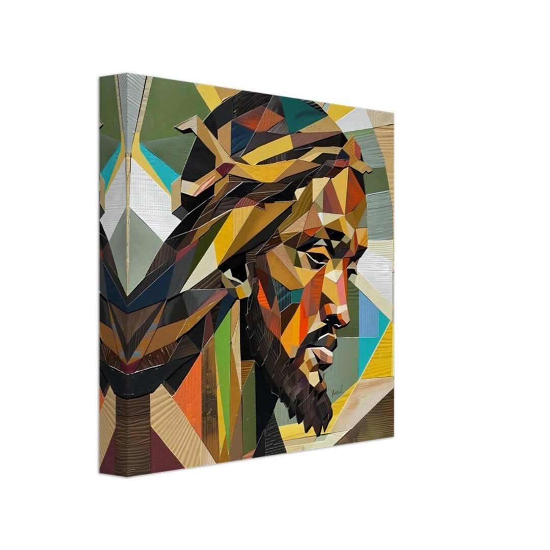 Abstract Black Jesus Canvas Art, Black Christian Canvas, African