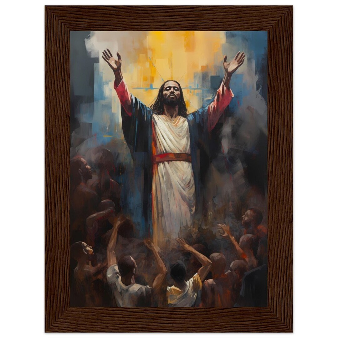 Jesus Christ Wooden Framed Wall Art, Christian Wall Decor, Christian ...