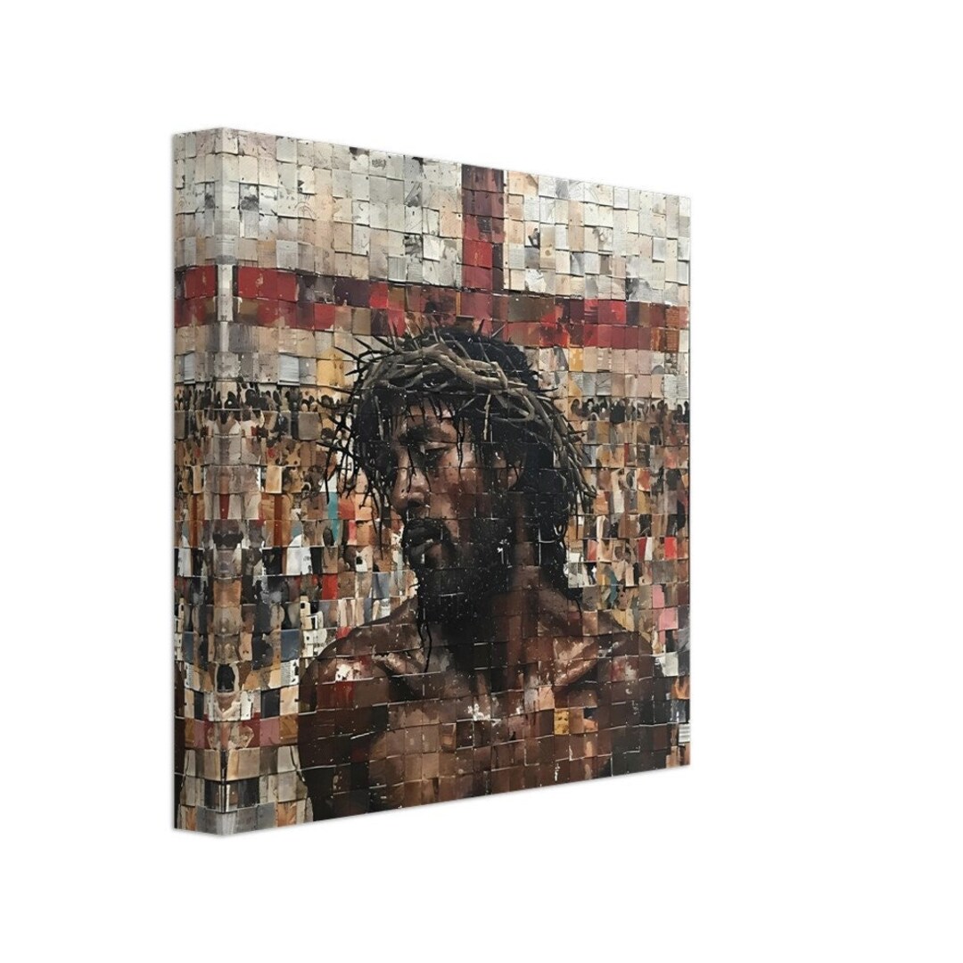 Black Jesus Canvas Art, Brown Skin Jesus Canvas Art, Christian Wall