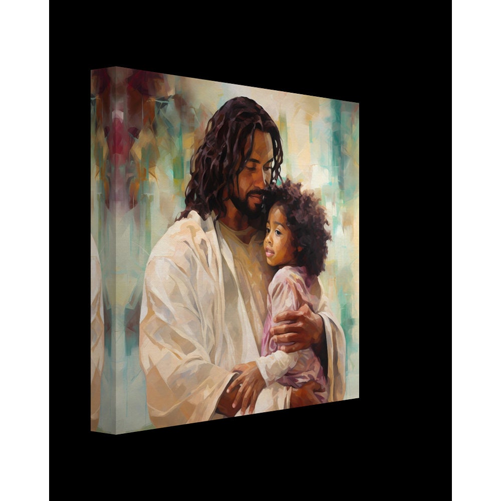 Black Jesus Canvas Artwork, Religious Wall Decor, Christian Wall ...
