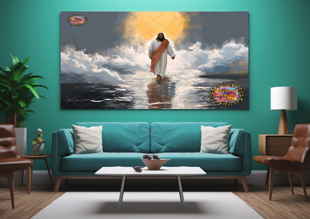 Black Jesus Canvas Wall Art, Black Jesus Wall Decor, Christian Wall Artwork, African American
