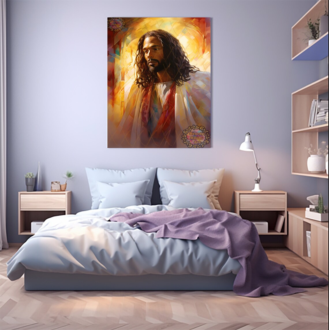 Black Jesus, Religious Wall Decor, Christian Artwork, African American
