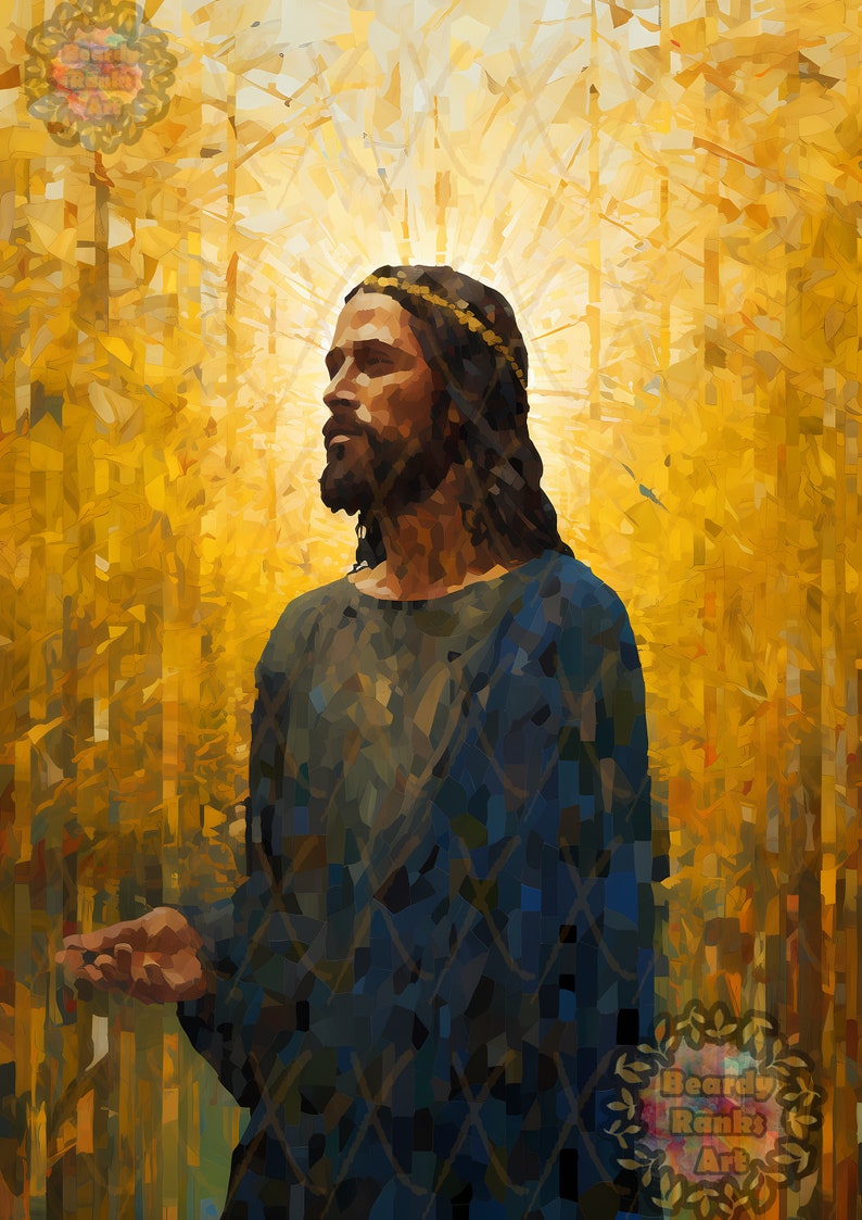 5 Black Jesus Downloadable Prints, Christian Artwork, African American