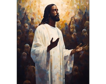 Black Jesus Poster, Christian Poster, African American Jesus Poster, Black Christian Art, Brown Skin Jesus Poster, Dark Skin Jesus Wall Art