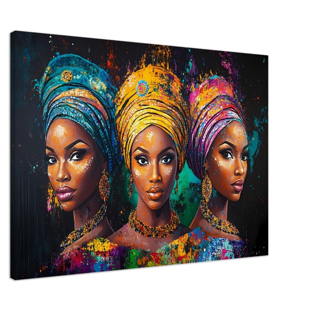 Colorful African Women With Headwraps Canvas Art, Vibrant Africa ...