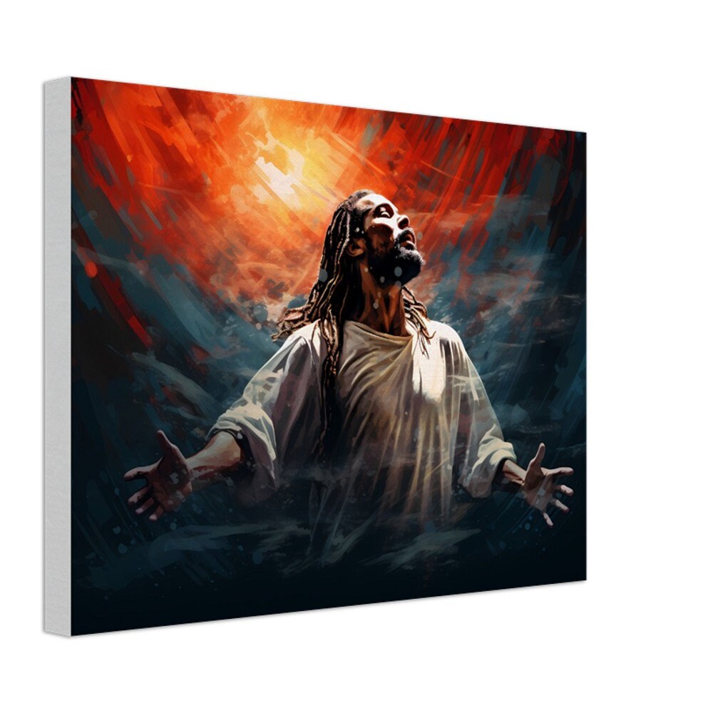 Black Jesus Canvas Wall Art, Black Jesus Wall Decor, Christian Wall
