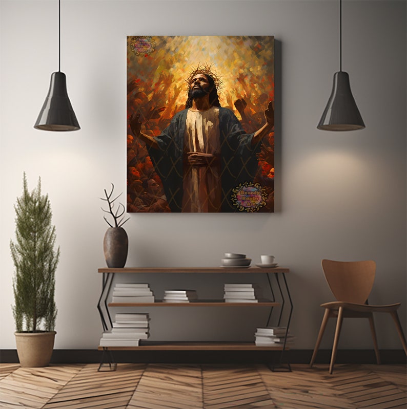 5 Black Jesus Downloadable Prints, Christian Artwork, African American
