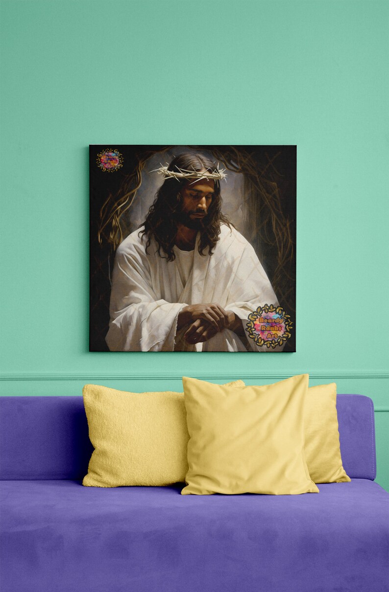 Black Jesus, Religious Wall Decor, Christian Artwork, African American