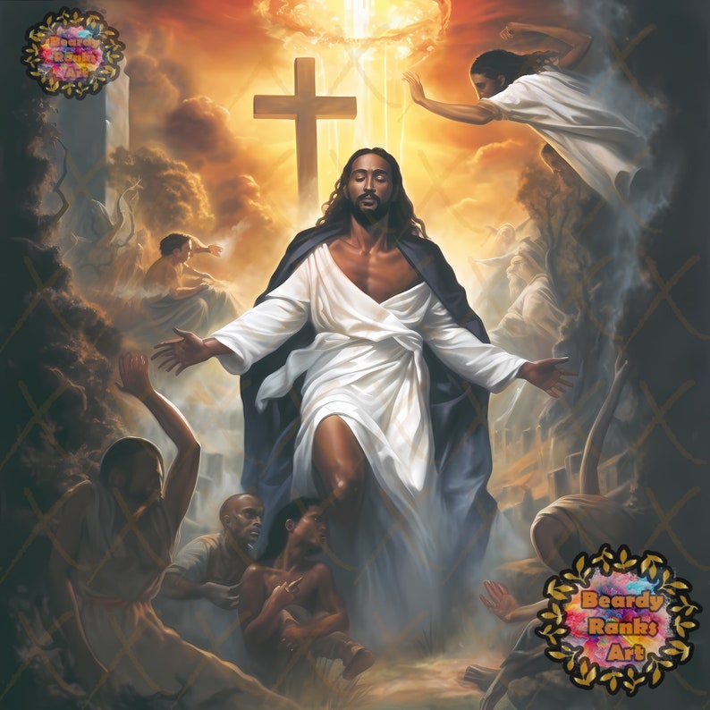5 Black Jesus Canvas Prints, Christian Wall Art Prints, Christian ...