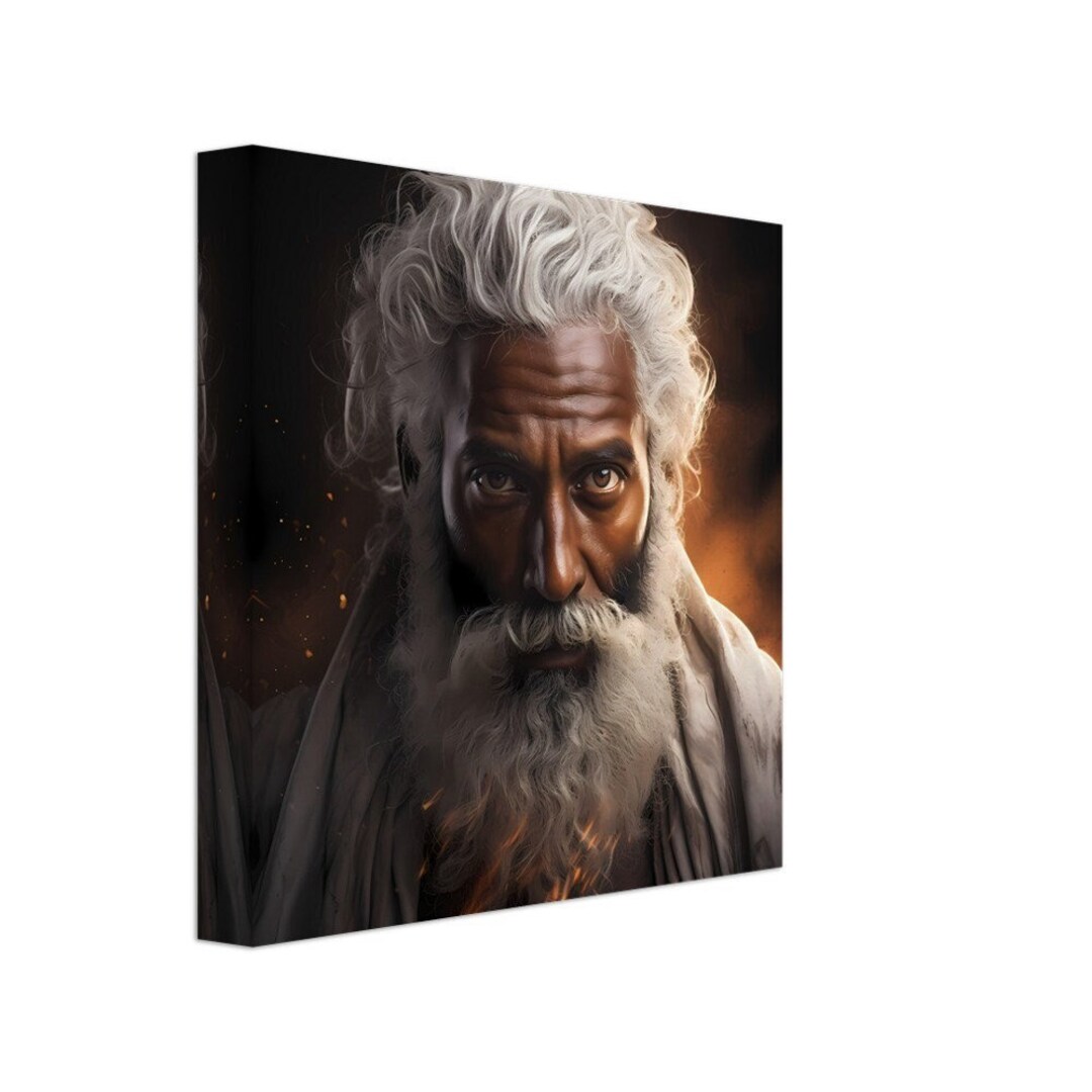 Black Jesus Canvas Artwork Religious Wall Decor Christian Etsy