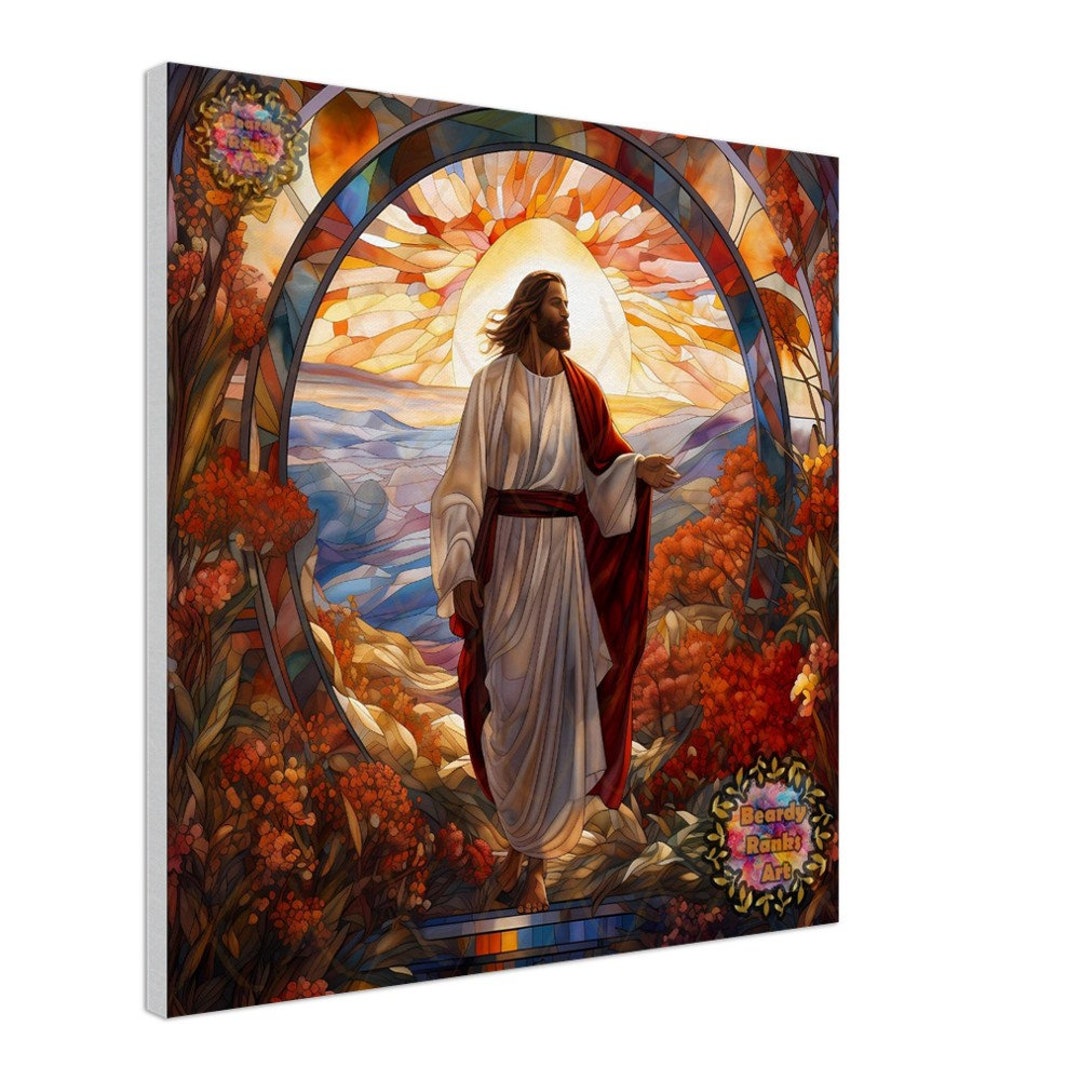 Black Jesus Canvas Artwork Religious Wall Decor Christian Etsy