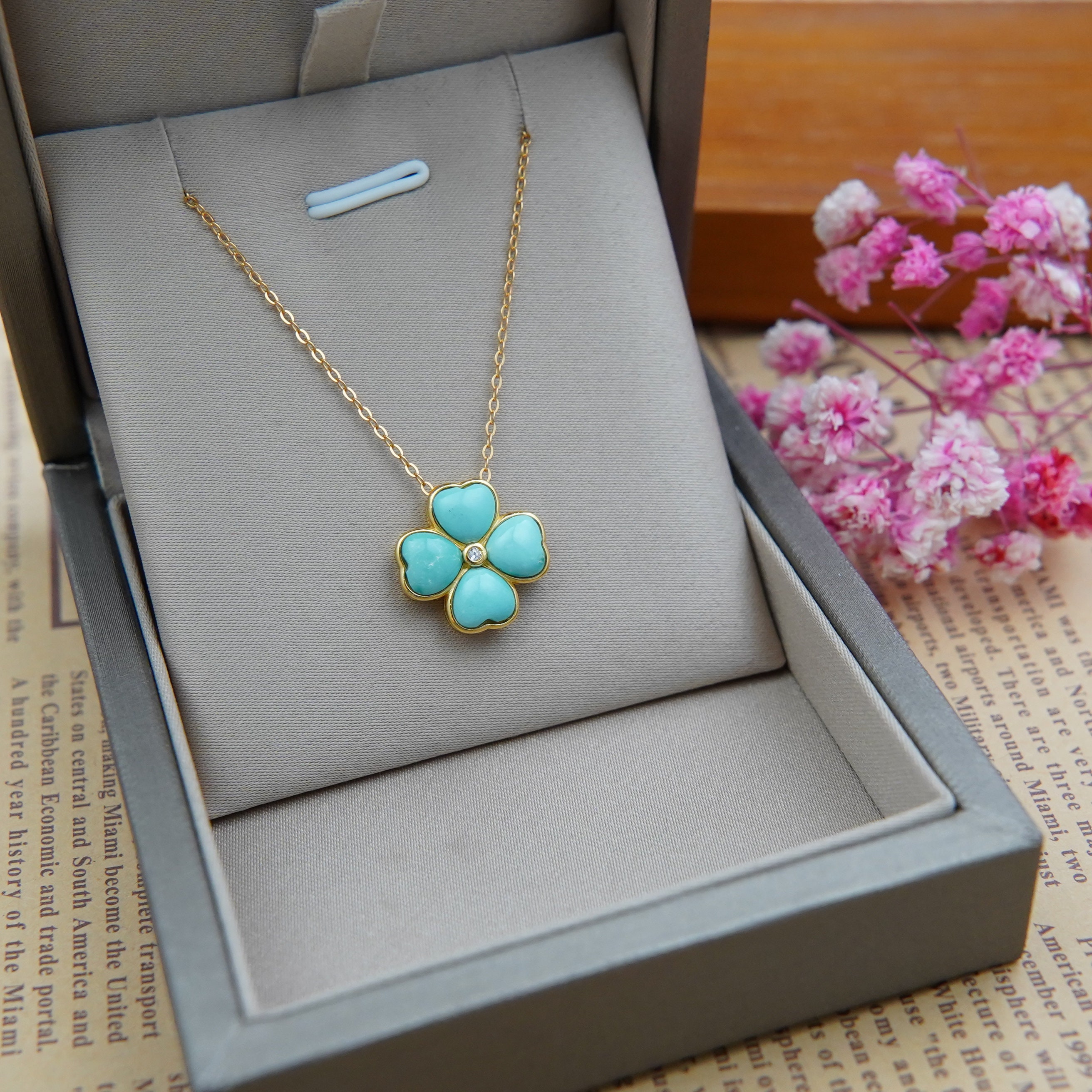 CRAFTD London ネックレス BLUE GEMSTONE CLOVER NECKLACE Blue Gemstone Clover Necklace (Silver)