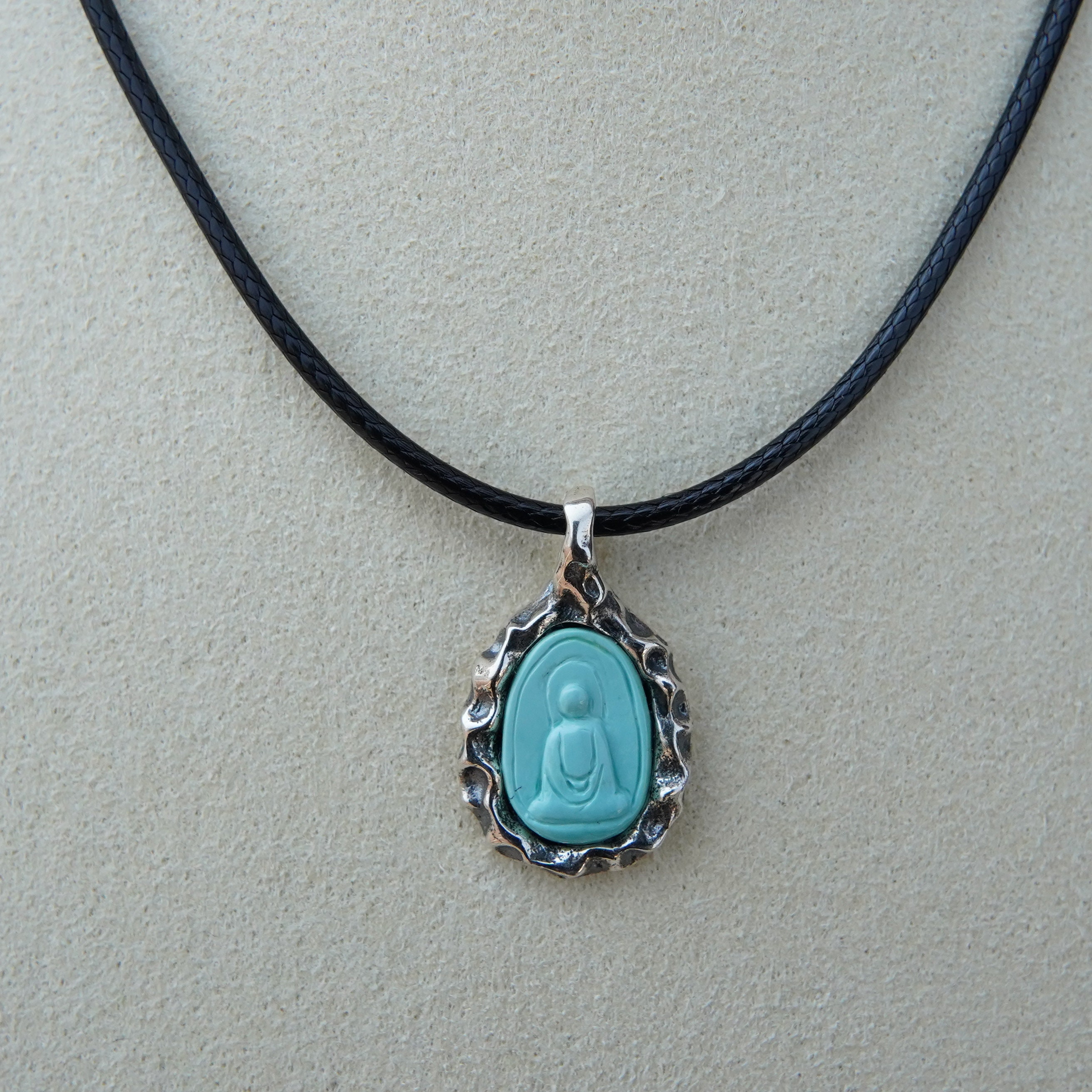 Retro S925 Sterling Silver Turquoise Necklace Blue Necklace Etsy