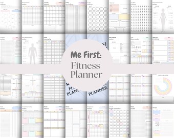 Planificador de ejercicios imprimible: Registro de hábitos y pérdida de peso (tamaños A4/Carta) (Descarga digital)