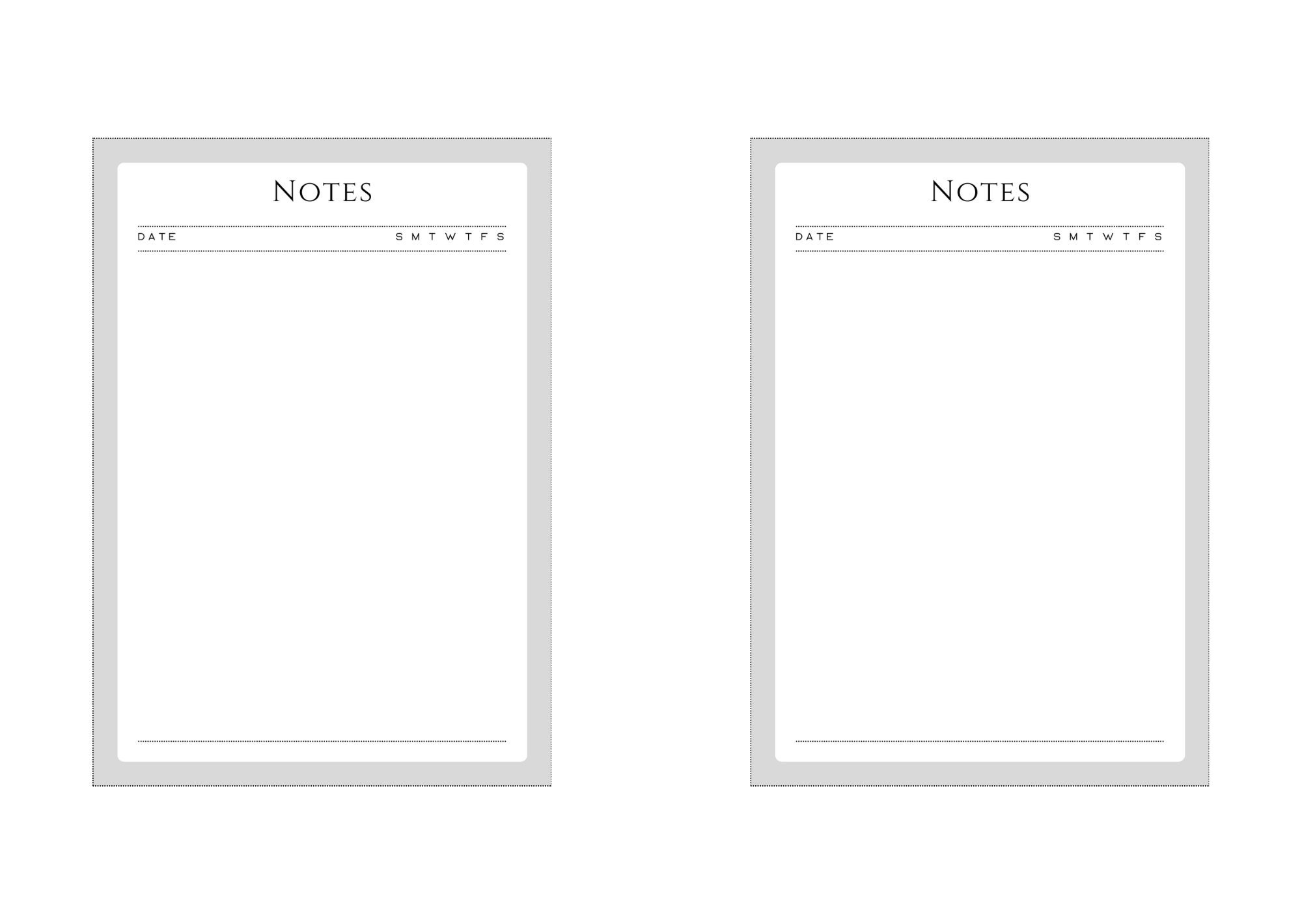 Writing Pad Template.pdf A6 Minimalist Note Pad Template: 6 Designs, Customizable in Canva (PDF ...