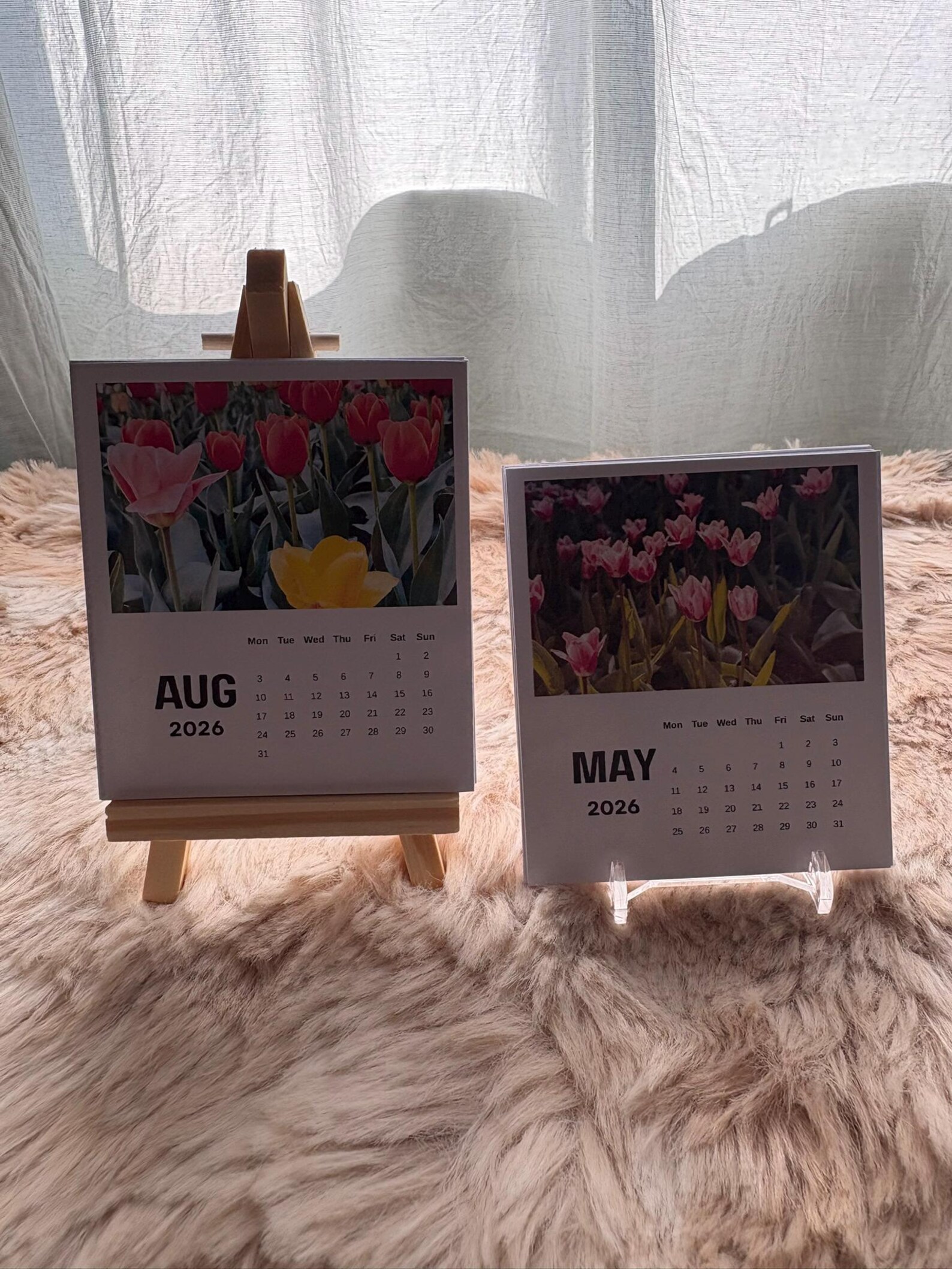 2026 Floral Desk Calendar – Printable Mini Easel Calendar With Canva ...