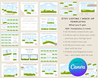 Plantillas de miniaturas de Etsy: más de 100 maquetas editables en Canva (derechos de reventa maestra)