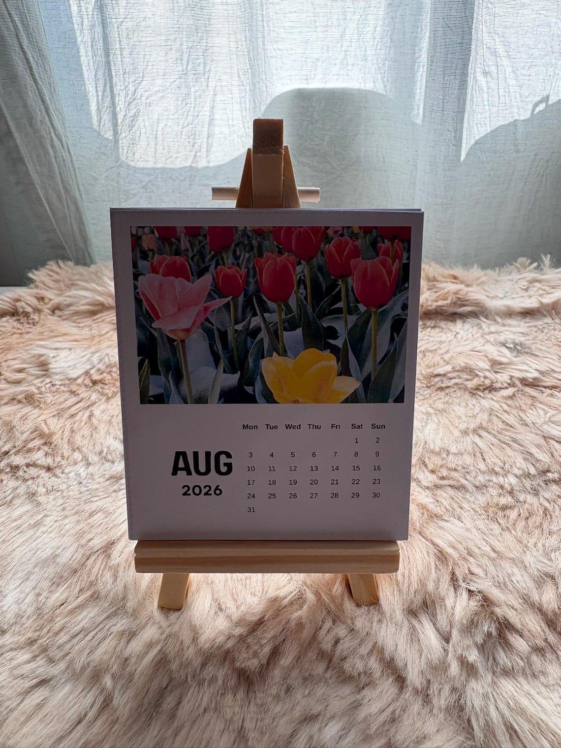 2026 Floral Desk Calendar – Printable Mini Easel Calendar With Canva ...