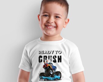 T-shirt de camionnage pour enfants 'Prêt à écraser Noël'